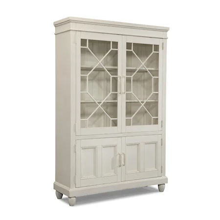 Blossom-White Curio Cabinet with Built-in Lighting